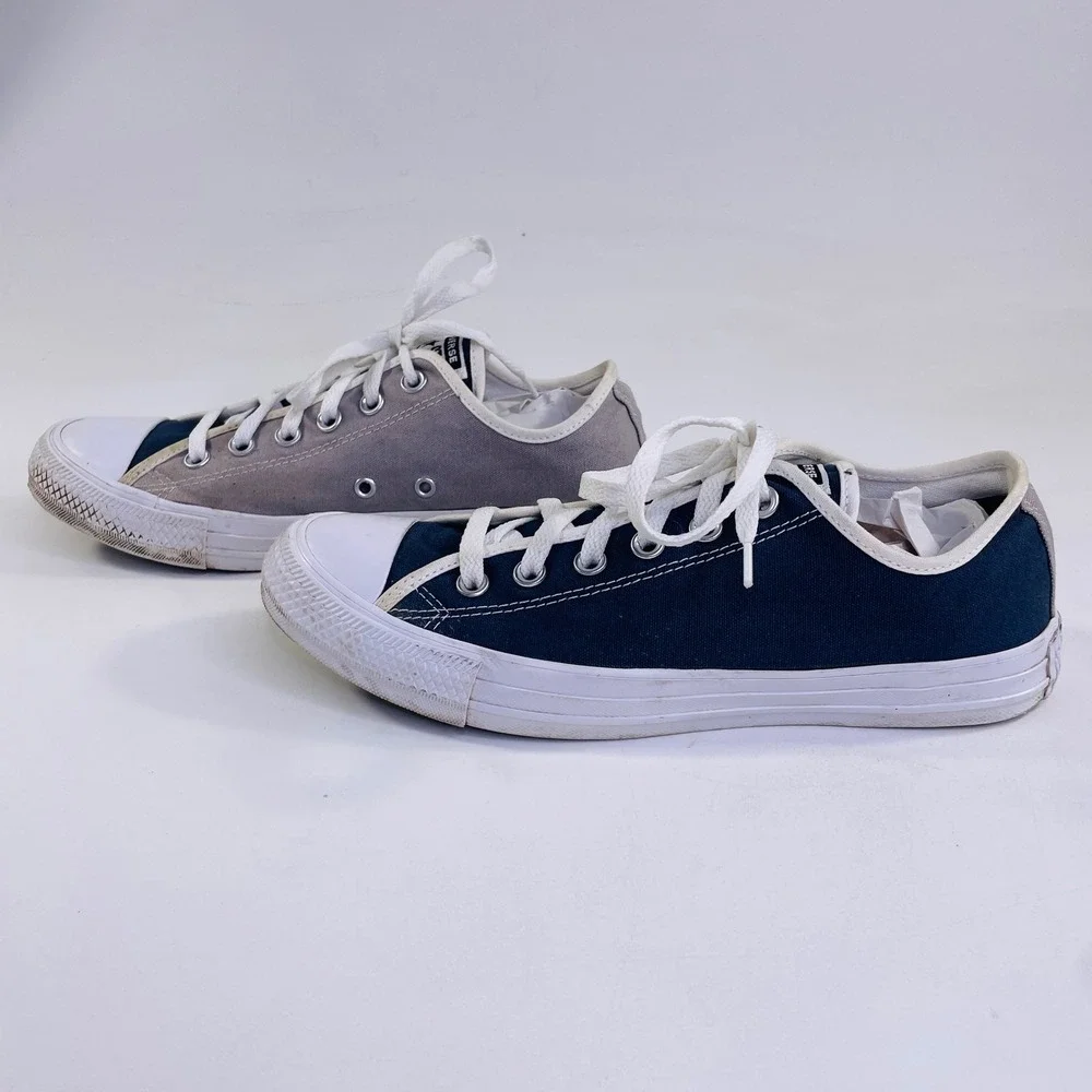Converse Chuck Taylor All Star Low Top Navy Grey Split Canvas Sneakers 152621C - Picture 2 of 8
